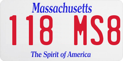 MA license plate 118MS8