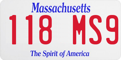 MA license plate 118MS9
