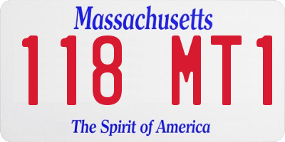 MA license plate 118MT1