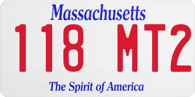 MA license plate 118MT2