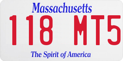 MA license plate 118MT5