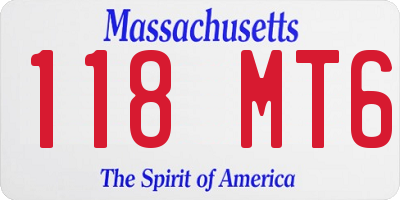 MA license plate 118MT6