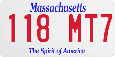 MA license plate 118MT7