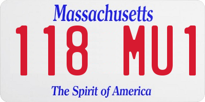 MA license plate 118MU1