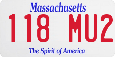 MA license plate 118MU2