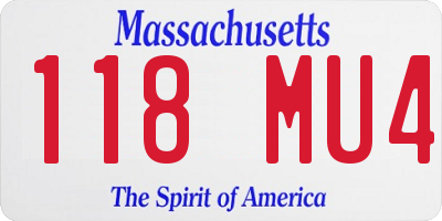 MA license plate 118MU4
