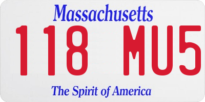 MA license plate 118MU5