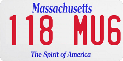 MA license plate 118MU6