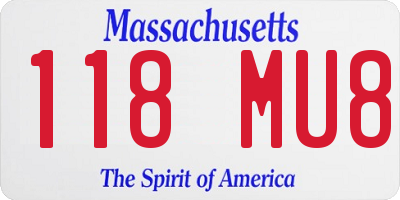 MA license plate 118MU8