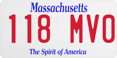 MA license plate 118MV0