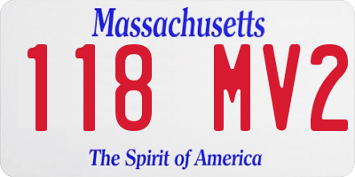 MA license plate 118MV2