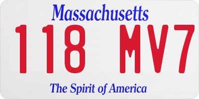 MA license plate 118MV7