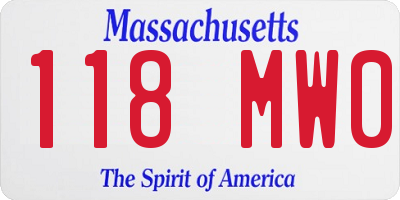 MA license plate 118MW0