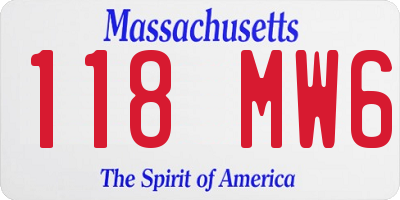 MA license plate 118MW6