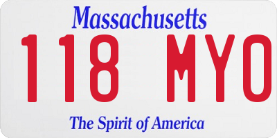 MA license plate 118MY0
