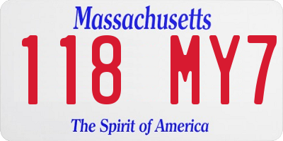 MA license plate 118MY7