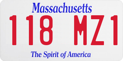 MA license plate 118MZ1