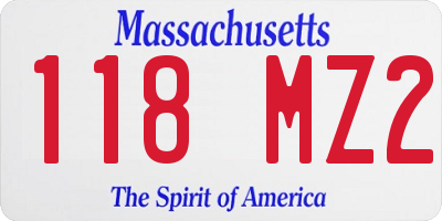 MA license plate 118MZ2