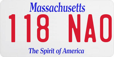 MA license plate 118NA0