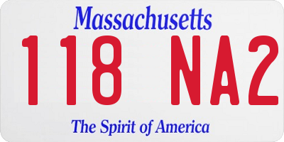 MA license plate 118NA2
