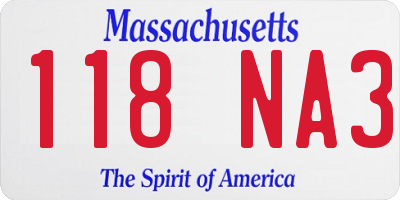 MA license plate 118NA3