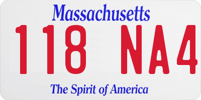 MA license plate 118NA4