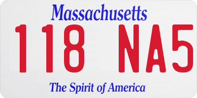 MA license plate 118NA5