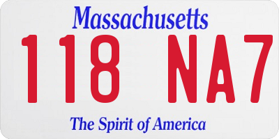 MA license plate 118NA7