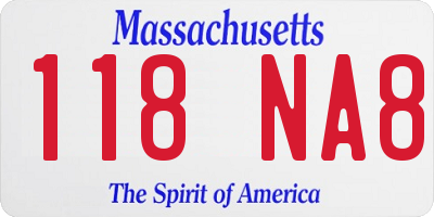 MA license plate 118NA8