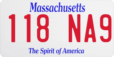 MA license plate 118NA9