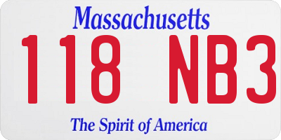 MA license plate 118NB3