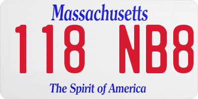 MA license plate 118NB8