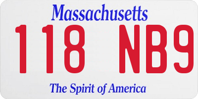 MA license plate 118NB9