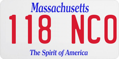 MA license plate 118NC0