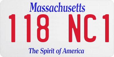 MA license plate 118NC1