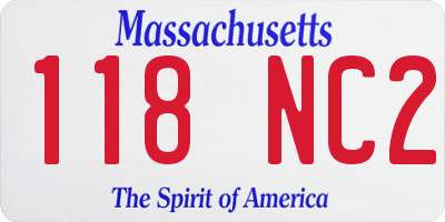 MA license plate 118NC2