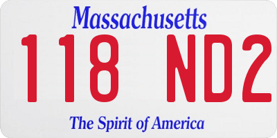 MA license plate 118ND2