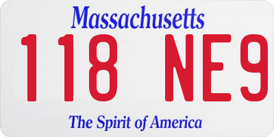 MA license plate 118NE9