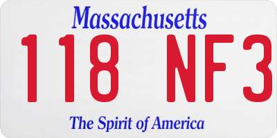 MA license plate 118NF3