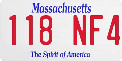 MA license plate 118NF4