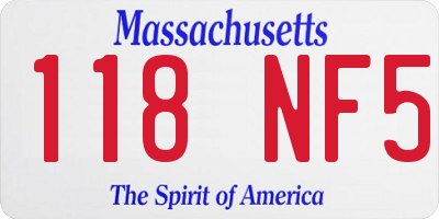 MA license plate 118NF5