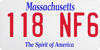 MA license plate 118NF6