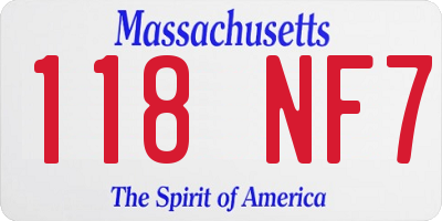MA license plate 118NF7