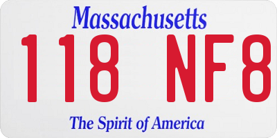 MA license plate 118NF8