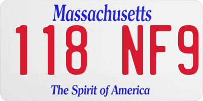 MA license plate 118NF9