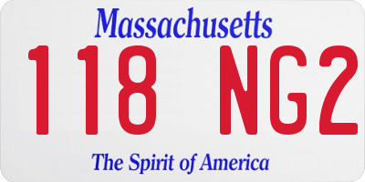 MA license plate 118NG2