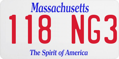 MA license plate 118NG3