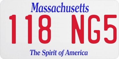 MA license plate 118NG5