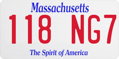 MA license plate 118NG7