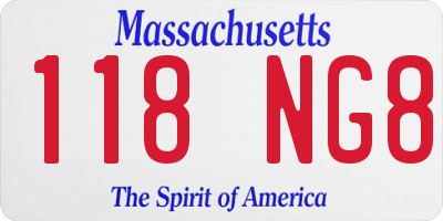 MA license plate 118NG8